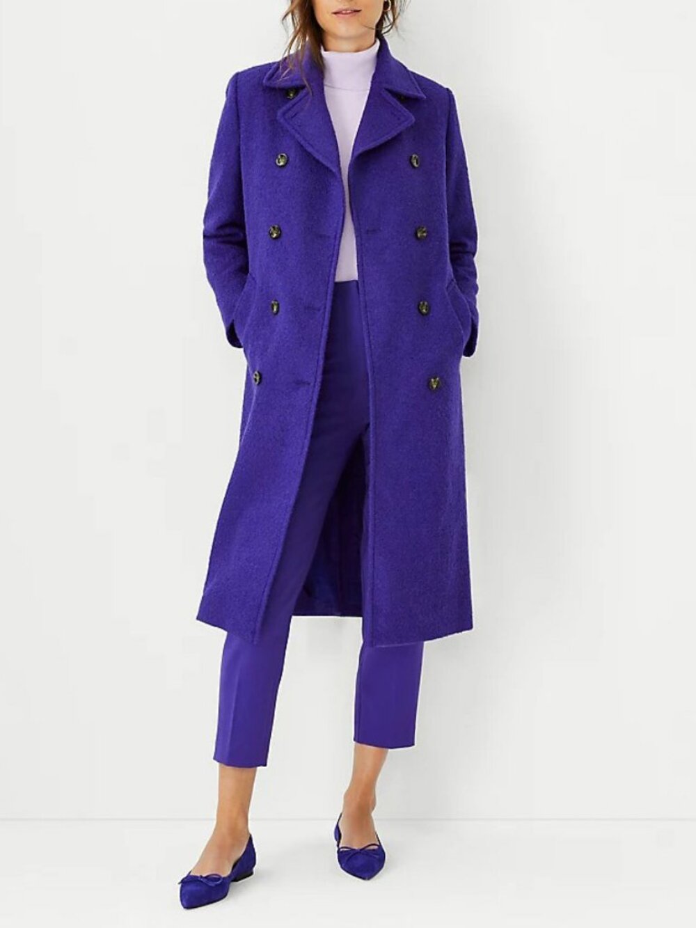 New Ann Taylor Wool Blend Coat Ultraviolet XXL $248